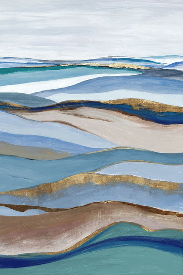 Blue Hill Dance abstract canvas art print by Jacob Q, featuring vibrant blue and dynamic brushstrokes, ready to enhance modern home decor.