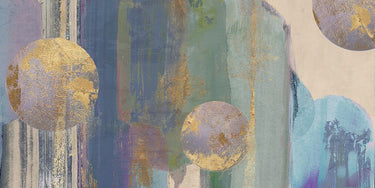 Abstract blue popscicles canvas art print by Jacob Q featuring vibrant, modern design on textured canvas.