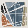 Abstract canvas art print titled "Pieces Together I" by Isabelle Z, featuring vibrant, textured brushstrokes in warm and cool tones.