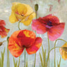 Happiness floral canvas art print by Fontaine Drako featuring vibrant, colorful flower illustrations on a textured canvas surface.