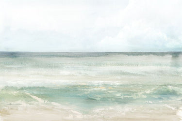 Feeling at Home Dreaming of the Sea abstract canvas art print by Ian C featuring a calming ocean scene in soft, blended colors.