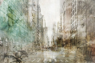 Feeling at home NYC Streets cityscape canvas art print by Roko Ken, featuring a vibrant urban cityscape scene.