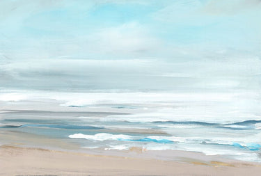 Feeling at Home Water Echoes Coastal Canvas art print by Lera, featuring serene ocean waves and coastal scenery.
