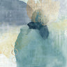 Feeling at Home Echoes in Blue abstract canvas art print with vibrant blue and white swirling patterns.