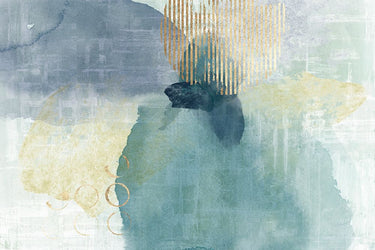 Feeling at Home Echoes in Blue abstract canvas art print with vibrant blue and white swirling patterns.