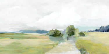 Decorative canvas art print featuring a peaceful meadow scene by Feeling at Home, showcasing a tranquil natural landscape.