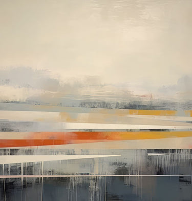 Abstract canvas art print titled "Mystical Mirage" by Orlov Irena, featuring layered, vibrant colors and abstract design.