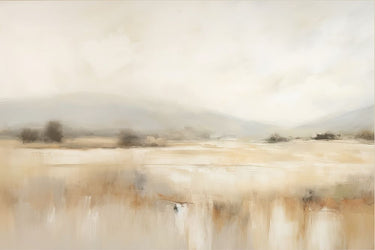 Subtle landscape canvas art print by Orlov Irena, featuring soft natural tones and serene scenery, ideal for home decor.