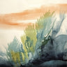 Abstract coastal bloomscape art print by Orlov Irena, Feeling at Home, featuring soft ocean-inspired colors and floral abstract design.