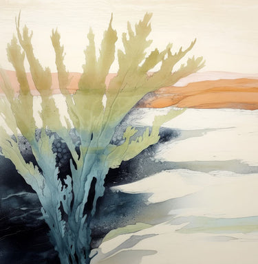 Abstract canvas art print featuring coastal blooms by Orlov Irena, vibrant floral design from Feeling at Home collection.