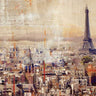 City of Light travel canvas art print by Feeling at Home featuring a vibrant cityscape scene with illuminated buildings and a night sky.