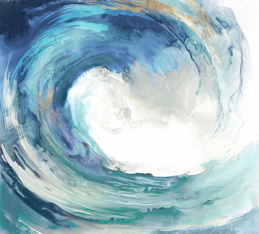 Abstract canvas art print titled "Water Collar" by Feeling at Home, featuring vibrant, flowing water-inspired design.
