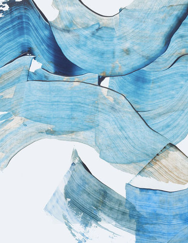 Blue Stroke I abstract canvas art print by Feeling at Home, featuring bold blue brushstrokes on textured canvas.