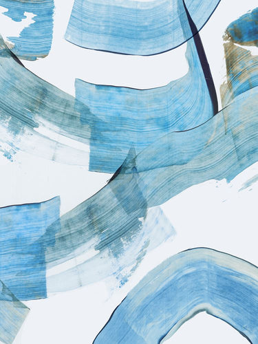 Blue Stroke II abstract canvas art print by Feeling at Home, featuring bold blue brushstrokes on textured canvas.