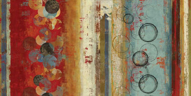 Oversize abstract canvas art print titled "Field of Blue" by Reeves Tom, featuring vibrant blue and green brushstrokes.