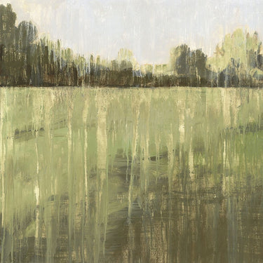 Feeling at home Green Field I abstract canvas art print by Wilde Susan, featuring vibrant green and earthy tones.
