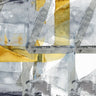 White Gold II abstract canvas art print by Feeling at Home, featuring modern, textured artwork with white and gold tones.