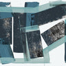 Abstract blue blocks canvas art print by Feeling at Home, featuring geometric shapes on textured canvas surface.