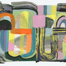 Abstract Canvas art print featuring a colorful bending carousel design by Feeling at Home, titled Bending Carousel by Cartissi.