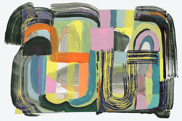 Abstract Canvas art print featuring a colorful bending carousel design by Feeling at Home, titled Bending Carousel by Cartissi.
