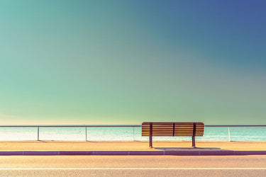Feeling at Home landscape canvas art print by Bratkovic featuring a serene outdoor scene with trees and a bench.