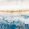 Feeling at home Calm Wave abstract canvas art print by Hazel J featuring soothing blue and beige wave patterns on a textured surface.