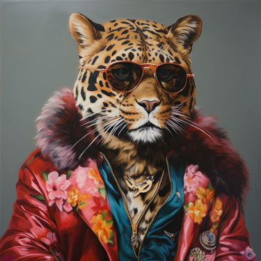 Feeling at Home Tiger Glam Animals canvas art print by Lazar Studio showing a stylish tiger design on textured canvas.