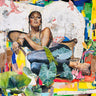 Feeling at Home Ramona Leeza figurative canvas art print by Anderson Noland, showcasing vibrant colors and abstract human figures.