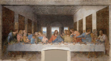 Feeling at home Leonardo da Vinci The Last Supper figurative canvas art print showing the iconic biblical scene with detailed figures.