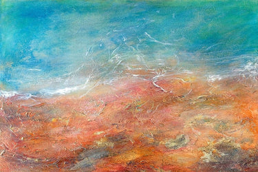 Feeling at Home abstract canvas art print "Somewhere Beyond The Sea" by Edwards Brazen, featuring vibrant, ocean-inspired artwork.