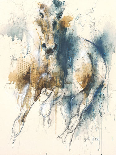 Equine Nude 143 Animals canvas art print by Gele Benedicte featuring detailed horse and animal illustrations in muted tones.