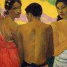Three Tahitians figurative canvas art print by Gauguin Paul, featuring vibrant Polynesian figures, from Feeling at Home.