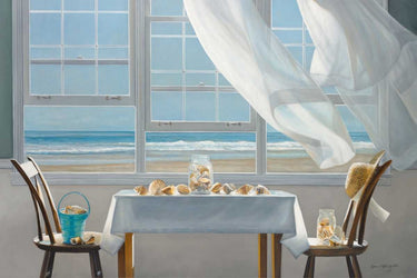 Coastal canvas art print featuring seashells by Hollingsworth Karen, showcasing a serene beach scene for home decor.