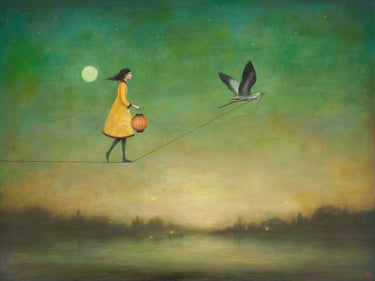 Blue Moon Expedition fantasy canvas art print by Huynh Duy, featuring a dreamy night scene with vibrant colors and celestial elements.