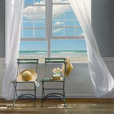 Slow motion coastal canvas art print by Hollingsworth Karen, featuring serene seascape with waves and tranquil colors.