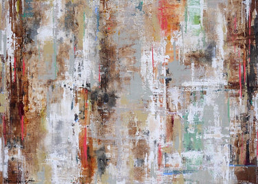 Abstract wood reflection canvas art print by Herckenrath Ingeborg, featuring warm tones and textured design for modern home decor.
