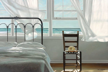 Feeling at home coastal canvas art print titled "The Dream of Water" by Hollingsworth Karen, featuring serene ocean scene with soft colors.