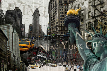 Feeling at Home New York Cityscape canvas art print featuring a vibrant skyline view, perfect for modern home wall decor.