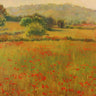 Amapolas III floral canvas art print by Krioutchkov Alex, featuring vibrant red poppies on a textured canvas background.