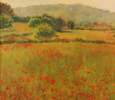Amapolas III floral canvas art print by Krioutchkov Alex, featuring vibrant red poppies on a textured canvas background.