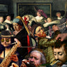 Feeling at home dinner music humor canvas art print by Kite Barry, featuring colorful musical and dinner-themed illustrations.