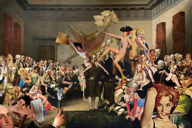 Feeling at Home Afterparty Humor Canvas art print by Kite Barry featuring vibrant, humorous artwork on high-quality canvas.