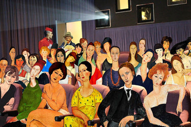 Feeling at home Assigned Seating Humor Canvas art print by Kite Barry, featuring a humorous seating scene on a colorful canvas.