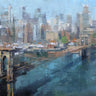 Feeling at Home Brooklyn Bridge landscape canvas art print featuring a scenic view of the Brooklyn Bridge at sunset.