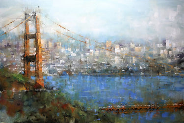 Golden Gate Vista coastal canvas art print by Feeling at Home, featuring a scenic view of the Golden Gate Bridge.