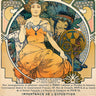Art print of 1904 St. Louis World's Fair poster by Mucha, featuring colorful vintage design on canvas, by Feeling at Home.