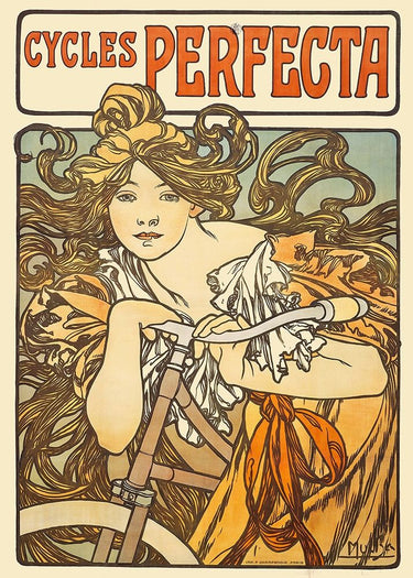 Feeling at Home Cycles Perfecta 1902 signs canvas art print by Mucha Alphonse, featuring vintage signage design.