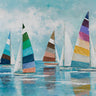 Feeling at home sailing in color coastal canvas art print by Maxx Max, featuring vibrant maritime scene on textured canvas.