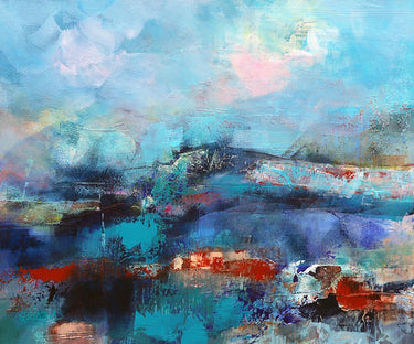 Abstract canvas art print titled "The Coast" by Quinzin Marianne, featuring vibrant coastal-inspired artwork on a high-quality canvas.