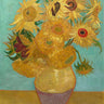 Feeling at Home Van Gogh Sunflowers 1889 floral canvas art print showing vibrant sunflower bouquet in a classic style.